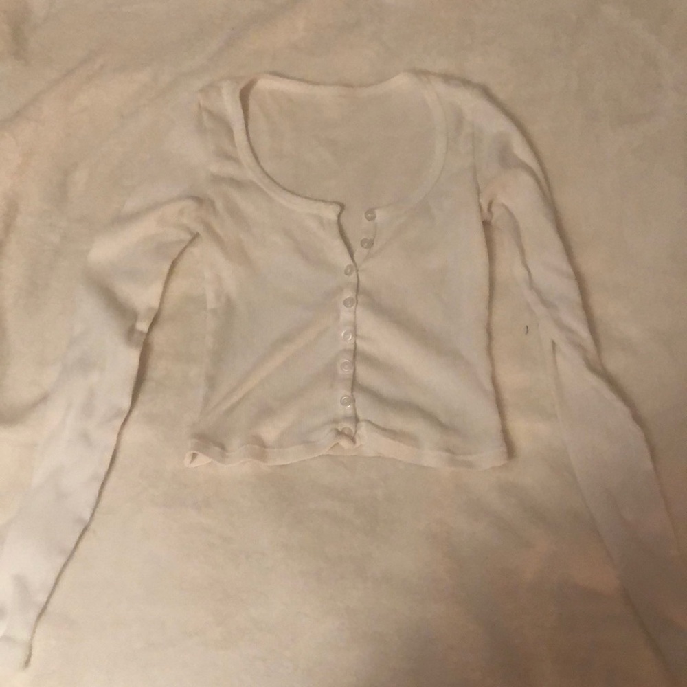 American Apparel Long Sleeved Ribbed Crop Top